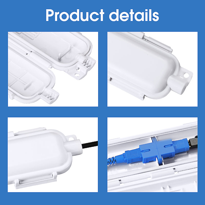 COMPTYCO Outdoor Drop Optical Fiber Cable Water Resistant Optical Fiber Jointer Box Used for FTTH ABS Fiber Optic protec