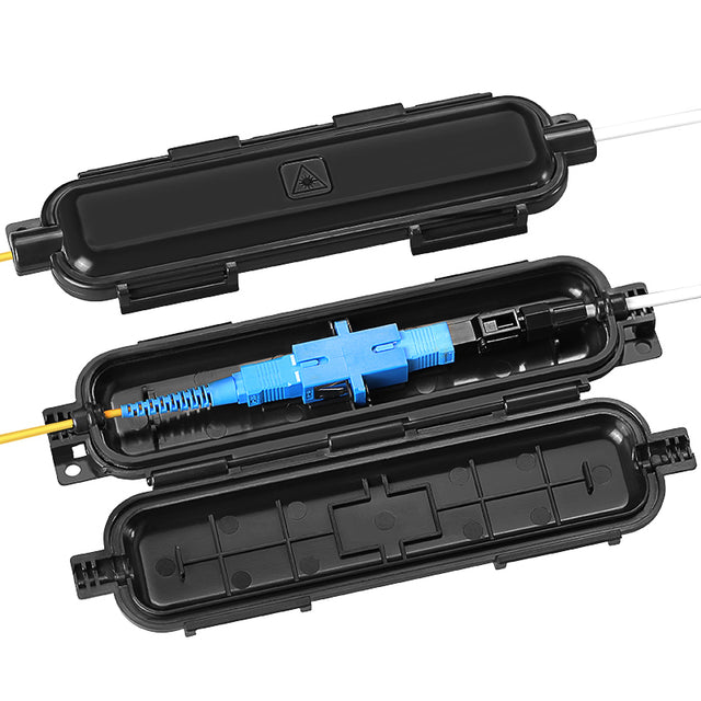 Outdoor Drop Optical Fiber Cable Water Resistant Optical Fiber Jointer Box ABS Plastic Fiber Optic protection Box Black/