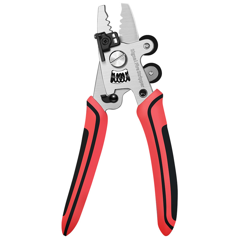 Signal Fire 8 in 1 ZSQ-08 Fiber Optical FTTH Tool Three Hole Clamp Wire Stripper Plier with Scissors Clean Cotton Fiber 