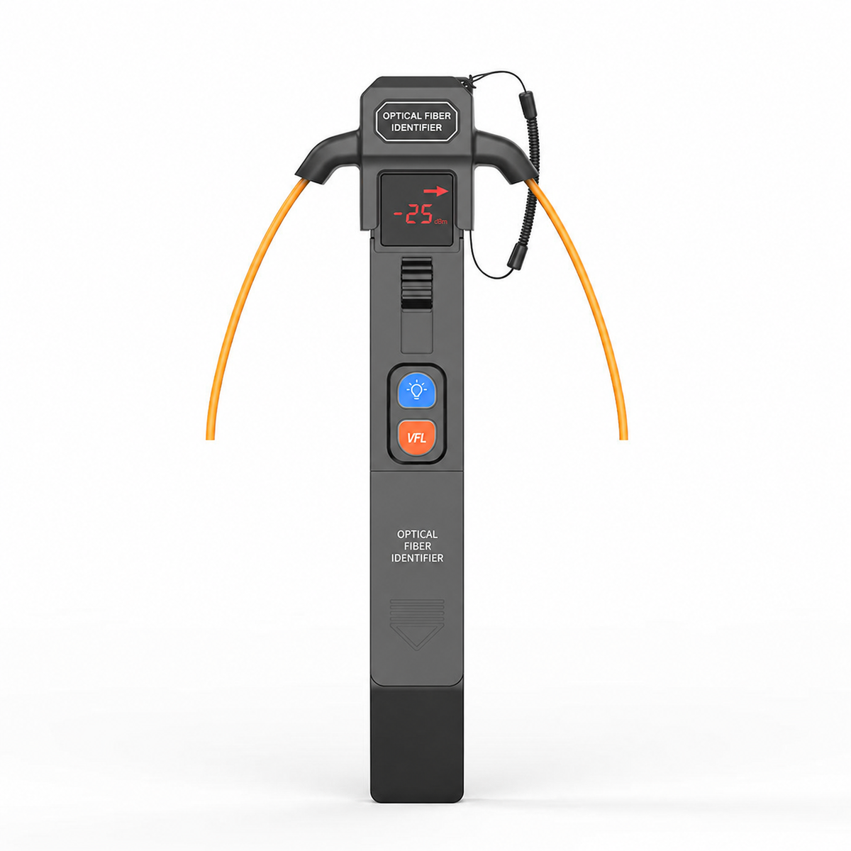 Riselink optical fiber identifier with VFL, front view
