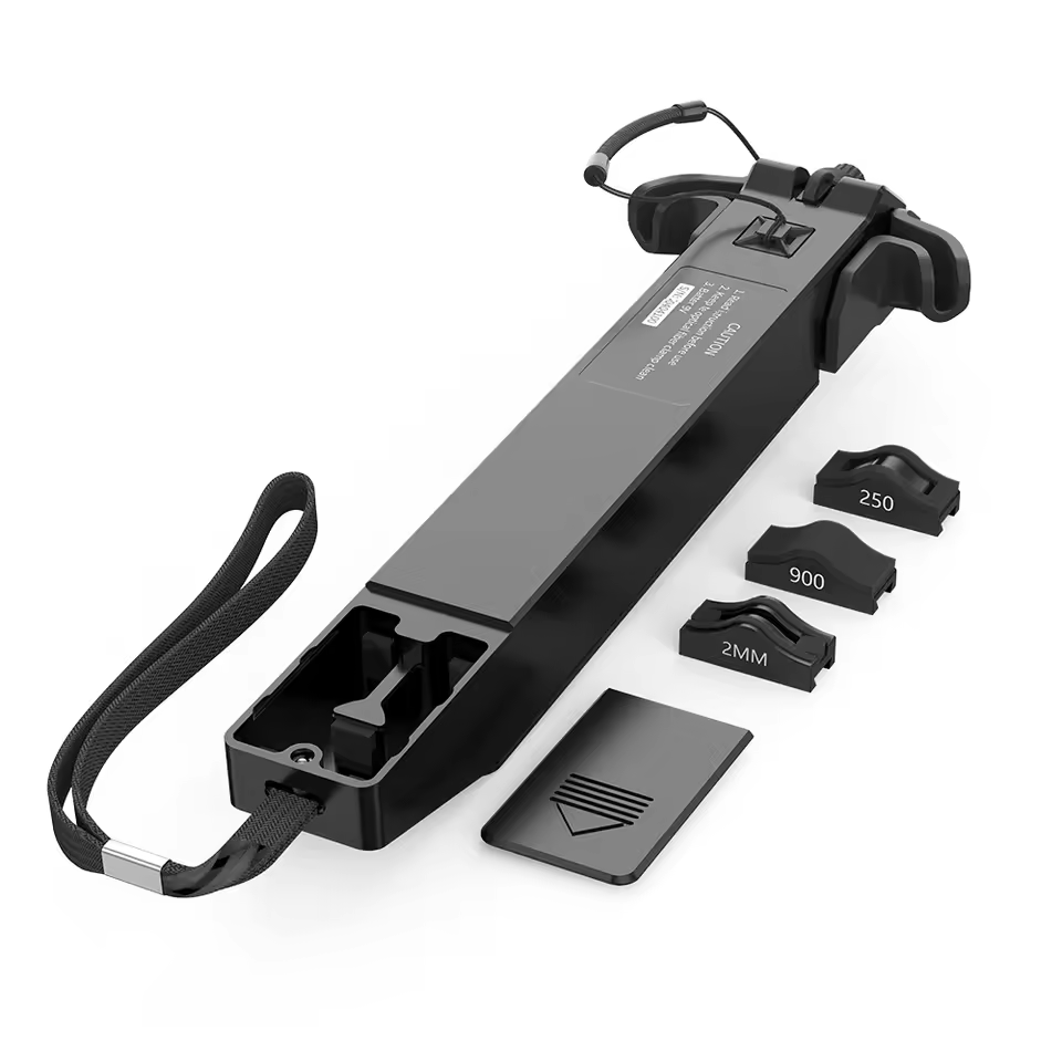 Riselink OPM version battery compartment and fiber adapters